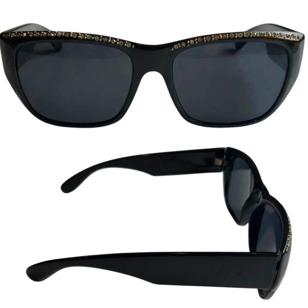Rhinestone Upper Vintage Black Women's Sunglasses
